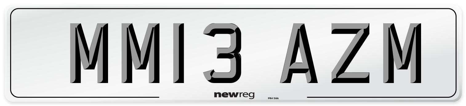 MM13 AZM Number Plate from New Reg